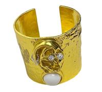 WGBOSMG Brazalete ancho con expresión facial 3D a la moda, joyería de mano de aleación abierta, ajustable, elegante pulsera ajustable, One Size, como se describe, como se describe