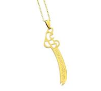 WGBOSMG Collar con forma de espada grabado, cadena de clavícula de acero inoxidable 304, unisex, joyería romántica, para él y ella, collar con colgante de corte de moda, One Size, como se describe