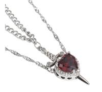 WGBOSMG Collar único de espadas a través de corazón con acento de cristal, elegante colgante de aleación para mujeres y hombres, joyería de moda para parejas, One Size, como se describe, como se
