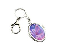 WGBOSMG Llavero de moda compacto con espejo de doble cara, tamaño portátil para un regalo diario fácil, llavero de cristal de aspecto pequeño, D, M