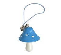 WGBOSMG Llavero de seta en miniatura alegre hecho de resina resistente, tamaño compacto para viajes escolares, accesorios de regalo únicos, bonito llavero de hongo, azul, keychain