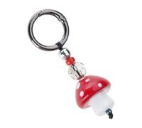 WGBOSMG Llavero de seta en miniatura alegre hecho de resina resistente, tamaño compacto para viajes escolares, accesorios de regalo únicos, bonito llavero de hongo, rosso, lanyard