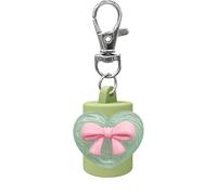 WGBOSMG Soporte para pintalabios de resina con nudo de mariposa con llavero en 7 colores de moda, bálsamo labial con lazo de mariposa colorido, verde, Talla única