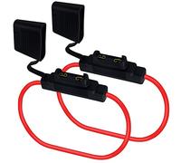 wgcd 2 pcs Heavy Duty Inline Portafusibles 10 calibre 60 Amp portafusibles para fusibles de hoja, tamaño grande