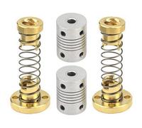 WGCD 2 piezas T8 tuerca de eliminación de tuerca con resorte y 2 acoplamientos flexibles de 5 mm a 8 mm para motor paso a paso para impresora 3D RepRap CNC máquina