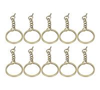 WGFOIP 10 Llaveros de Metal con Alfileres de Ojo de Tornillo para Accesorios de Bricolaje, Piezas de Anillo Dividido Brillante para Manualidades y Fabricación de Joyas (φ25mm【10 piezas】)