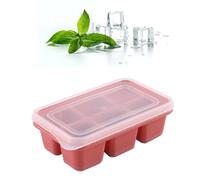 WGFOIP Bandejas para Cubitos de Hielo, Multiusos, 6 Compartimentos, Moldes de Silicona Reutilizables a Prueba de Fugas con Tapa Extraíble para Fiestas en Casa y zumos. (Rosa)
