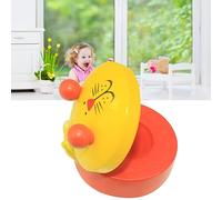 WGFOIP Castañuela de Dedo de Madera con Patrón de Animales, Juguete de Ritmo Colorido para Niños, Instrumento Musical Educativo, 1 Pieza (Amarilla)