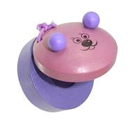 WGFOIP Castañuela de Dedo de Madera con Patrón de Animales, Juguete de Ritmo Colorido para Niños, Instrumento Musical Educativo, 1 Pieza (Púrpura)