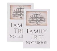 WGFOIP Cuaderno de 16 Páginas, Libro de Trabajo de Genealogía de Doble Cara, Libro de Registro de Historia Ancestral para Papelería de Oficina Familiar, 20,8x14cm, 2 uds.