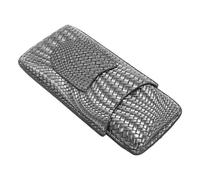 WGFOIP Estuche para Puros de Cuero con 3 Dedos, Humidor de Puros Portátil de Viaje para Hombres, Estuche para Puros con 3 Dedos, Patrón Tejido, Cabe en Bolsillos, A para (Plata)