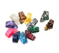 WGFOIP Juego de 12 Púas para Pulgar de Guitarra, Púas de Celuloide Coloridas y Cómodas para Accesorios para Tocar Guitarra, Alivia el Dolor de Dedos, Adecuado para Instrumentos Eléctricos, Acústicos y