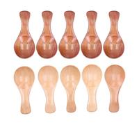 WGFOIP Juego de Cucharas de Madera de 10 Piezas para Uso en la Cocina, Mini Cuchara Medidora para Azúcar, Sal y Especias, Madera Natural, Perfecta para Cocinar y Hornear