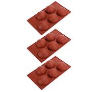 WGFOIP Juego de Moldes de Silicona, Molde Duradero para Hornear para Pasteles de Chocolate Caliente y Mousse, Herramienta de Cocina No Tóxica, Marrón, 3 Piezas (5 agujeros)