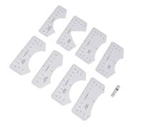 WGFOIP Juego de Reglas de Alineación de 9 Piezas para un Diseño Preciso de Camisetas PVC Transparente para Prendas de Cuello Redondo y con Cuello en V