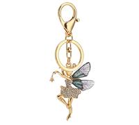 WGFOIP Llavero de Hadas, Bonito Llavero Decorativo para Bolso y Mochila, Metal con Diamantes de Imitación, Gran Regalo para Todas las Edades (Rosa roja)