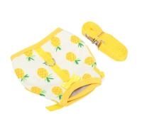 WGFOIP Mini Juego de Arnés y Correa para Mascotas Ajustable para Lindos Animales Pequeños, Chaleco de Malla Transpirable para Actividades Al Aire Libre, Ideal para Cobayas y Conejos, 1 Unidad (piña