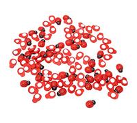 WGFOIP Pegatinas de Mariquita de Madera, Espuma Autoadhesiva de Color Rojo Vibrante, Mini Adhesivo DIY para Manualidades Decorativas de Pared del Hogar para Niños, 100 Unidades, Material de Boj, 1,9