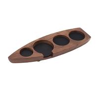WGFOIP Soporte para Prensa de café en Forma de, Elegante Diseño de Madera de Nogal, Perfecto para Prensar café en Casa o Cafetería, Incluye 1 Soporte y 4 Tapetes (51mm)