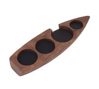 WGFOIP Soporte para Prensa de café en Forma de, Elegante Diseño de Madera de Nogal, Perfecto para Prensar café en Casa o Cafetería, Incluye 1 Soporte y 4 Tapetes (53mm)