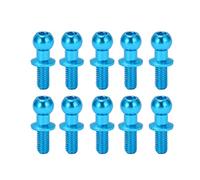WGFOIP Sujetadores Fijando Pernos Esféricos, 10 Piezas de Bola de Metal Tornillo de Tornillo de Enlace Falcador de Choque Finco para TT01 TT02 RC Car (Azul)