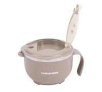 WGFOIP Tazón de Ramen Tazón de Fideos de Acero Inoxidable a Prueba de Fugas con Cuchara para Microondas Universitario Apto para Lavavajillas Tamaño Compacto (Marrón)