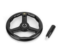 WGFOIP Volante de Torno de 3 Radios de Baquelita Negra de 200 Mm para Máquinas Herramienta, Diseño Duradero y Antideslizante, Tamaño de 7,9 Pulgadas, Fácil de Instalar