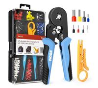 WGGE Kit de herramientas de crimpado de virola AWG 23-7 autoajustable con 1200 terminales de alambre, conectores de crimpado, extremos de alambre, casquillos