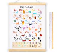 WGIDSKKI Alphabet Poster for Kids, Poster con Letras Grandes y Animales Divertidos, Carteles de Estudio de 31 x 41.5 cm, Adecuados para Carteles para la Guardería del Dormitorio Infantil