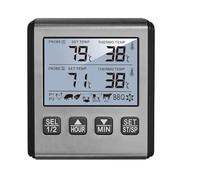 WGIDSKKI Termómetro Cocina Doble Sonda, Termómetros de Barbacoa con Modo Temporizador, con Grande Retroiluminación de LCD para Cuisine, Comida, Barbacoa, Liquidos y Aceite