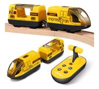 WGIDSKKI Tren Eléctrico de Juguete con Control Remoto para Vías de Madera, Locomotora Magnética, Compatible con Thomas, Brio y Chuggington, Regalo para Niños 3-6 Años