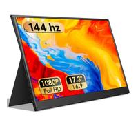 WGK - Monitor portátil de borde estrecho de 17.3 pulgadas, 1080P FHD 144Hz USB-C HDMI Gaming PC IPS HDR visualización para viajes, PC, Mac, teléfono, Xbox PS5, conmutador portátil con cubierta