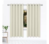WGLF SUN Cortinas de Dormitorio Comedor 144 x 207 cm Cortinas Termicas Aislantes Frio y Calor Blackout Salon Modernas para Dormitorio, Salón, Beige