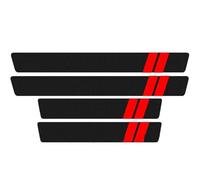 WGNGVFEN 4 Piezas Pegatinas Umbral Puerta Coche para Honda HR-V 2015-2024, Fibra de Carbono Cubre Umbrales Tiras Pedal Bienvenida Estribos Protección Accesorios,A/Short Line-Red