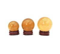 WGPHD meditación en casa Bola de Esfera de Cristal de Cuarzo de calcita citrina Natural Bola de calcita Amarilla de Piedras Preciosas curativas (Size : 38-40mm)