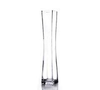 WGV Unique - Jarrón de Cristal Alto Cuadrado cóncavo, 43,2 cm, Transparente