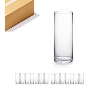 WGVI Quality Thick Clear Cylinder Glass Vases 3 W x 8 H Bud Vase Skinny Narrow Floral Bouquet Flower Container for Wedding