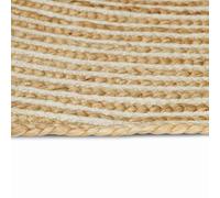 WGYHOME Alfombra redonda de yute natural blanco 250 x 80 cm - lavable a máquina, duradera y acogedora para salón, familia y decoración moderna