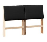 WGYHOME Cabecero acolchado negro 160 cm madera de pino maciza, para camas sin cabecero, ideal para dormitorios y salas de estar modernas, fácil montaje, fácil de limpiar y sentarse sin dañar la