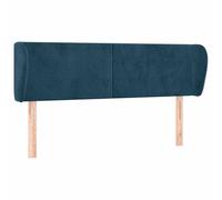 WGYHOME Cabecero con orejas azul oscuro, 147 x 23 x 78/88 cm, terciopelo, para camas sin cabecero, ideal para dormitorios y salas de estar modernas, fácil de montar, fácil de limpiar y no daña la