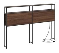 WGYHOME Cabecero de almacenamiento marrón efecto roble 135 cm, para camas sin cabecero, ideal para dormitorios y salas de estar modernas, fácil montaje, fácil de limpiar y no daña la espalda