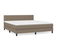 WGYHOME Cama con somier con colchón, 180 x 200 cm, tejido de poliéster, núcleo de muelles ensacados, cabecero de altura regulable, dureza media, para espalda, boca abajo, salón, dormitorio
