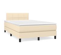 WGYHOME Cama con somier con colchón, color crema, 120 x 200 cm, núcleo de muelles ensacados de dureza media, para dormitorios y dormitorios