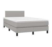 WGYHOME Cama con somier con colchón, color gris claro, 120 x 190 cm, tejido con núcleo de muelles ensacados de dureza media, para espalda, boca abajo, cabecero regulable en altura para dormitorio