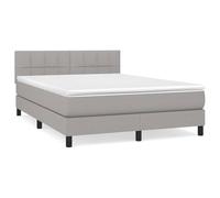 WGYHOME Cama con somier con colchón, color gris claro, 140 x 200 cm, tejido con núcleo de muelles ensacados de dureza media, para dormitorios y dormitorios
