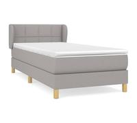 WGYHOME Cama con somier con colchón, color gris claro, 90 x 190 cm, tejido de muelles ensacados de dureza media, para dormir boca arriba y abajo dormitorio