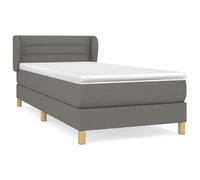 WGYHOME Cama con somier con colchón, color gris oscuro, 90 x 200 cm, tejido de muelles ensacados de dureza media, para dormitorios y dormitorios