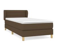 WGYHOME Cama con somier con colchón, color marrón oscuro, 80 x 200 cm, tejido de muelles ensacados, cabecero de altura regulable, dureza media para la espalda, dormir boca abajo o dormitorio