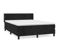 WGYHOME Cama con somier con colchón, color negro, 140 x 200 cm, núcleo de muelles ensacados, cabecero de altura regulable, dureza media, dormitorio, habitación de invitados