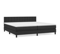 WGYHOME Cama con somier con colchón, color negro, 200 x 200 cm, núcleo de muelles ensacados, cabecero de altura regulable, dureza media, para dormitorios y habitaciones de invitados